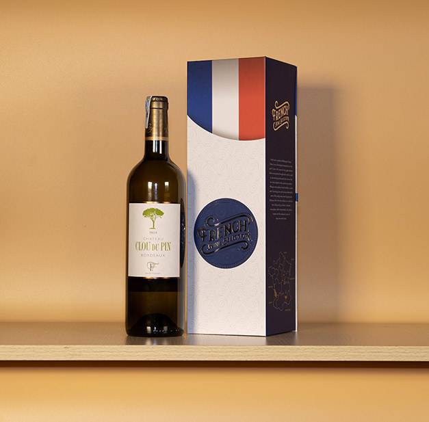 Bộ quà tặng Château Clou Du Pin Bordeaux Blanc 5.4% ABV* kèm hộp giấy cao cấp 2018