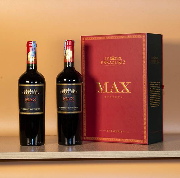 "Bộ quà tặng 2 chai Errazuriz Max Reserva Cabernet Sauvignon kèm hộp giấy cao cấp	"