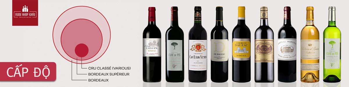 Các cấp độ rượu vang bordeaux