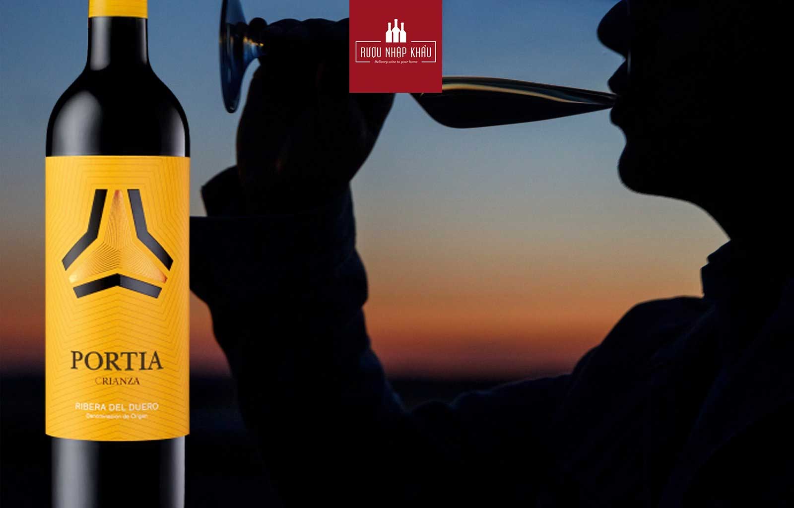 Nhãn chai rượu vang Portia Crianza