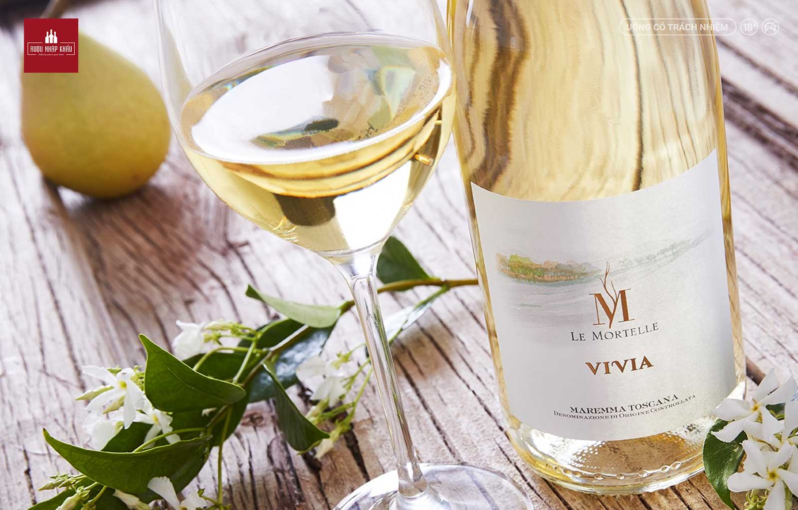 Chai rượu vang trắng thanh lịch vùng Tuscany - Vivia Maremma 2