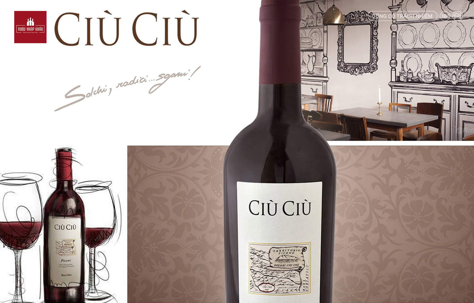 Địa chỉ mua rượu vang đỏ Ciù Ciù Piceno Bacchus chính hãng 1