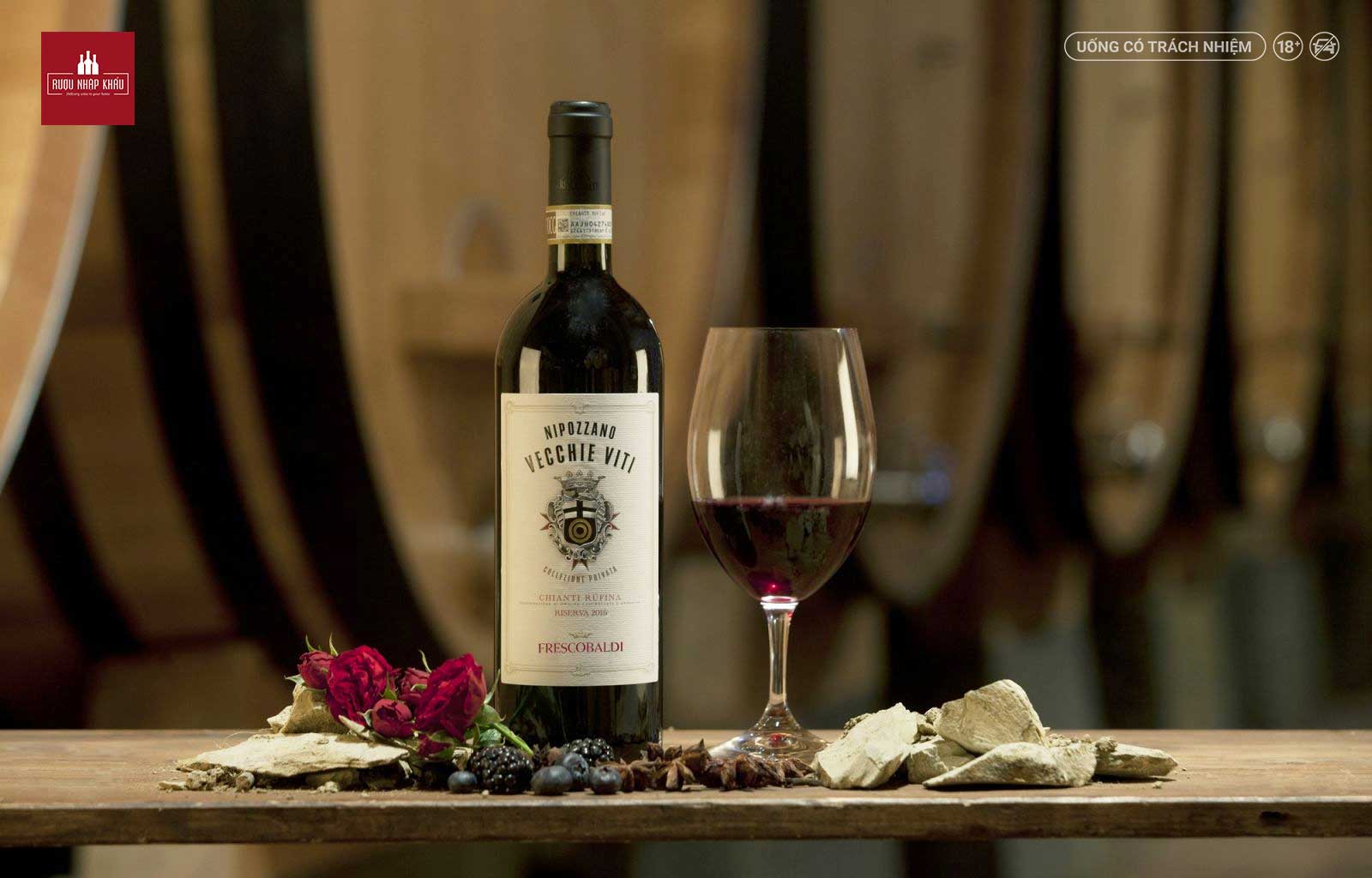 Khám phá nho Sangiovese qua rượu vang đỏ Nipozzano Vecchie Viti Chianti Rufina Riserva DOCG 2