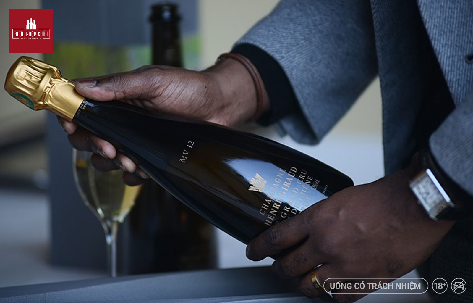 Rượu sâm panh Pháp hảo hạng Champagne Henri Giraud Aÿ Grand Cru Brut MV 12 2