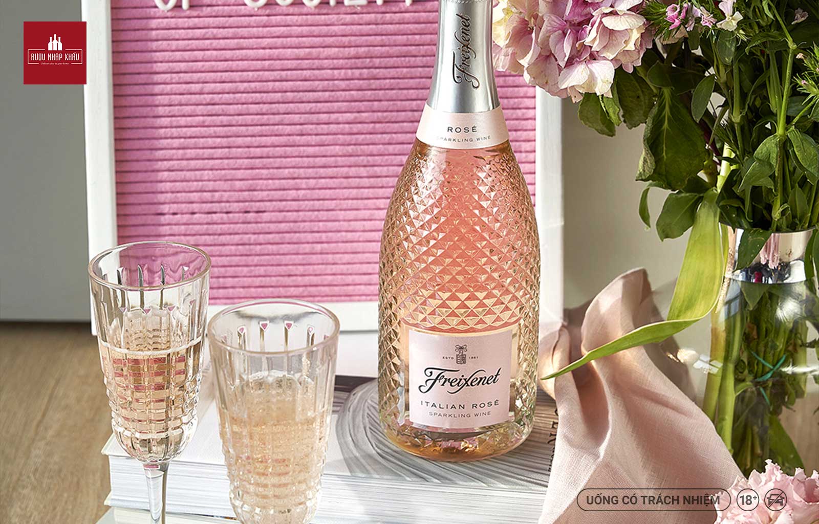 Top 5 chai rượu vang sủi giá tốt cho mùa hè - Freixenet Italian Rose Sparkling
