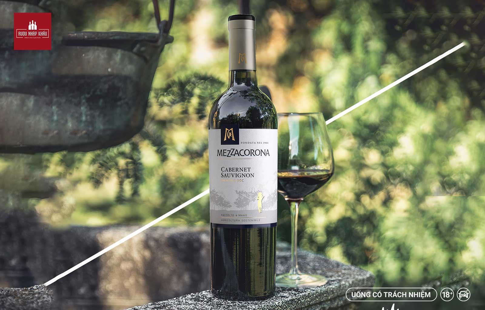 Top 5 dòng rượu vang Ý ngon, giá tốt cho tiệc tại nhà - Mezzacorona Cabernet Sauvignon