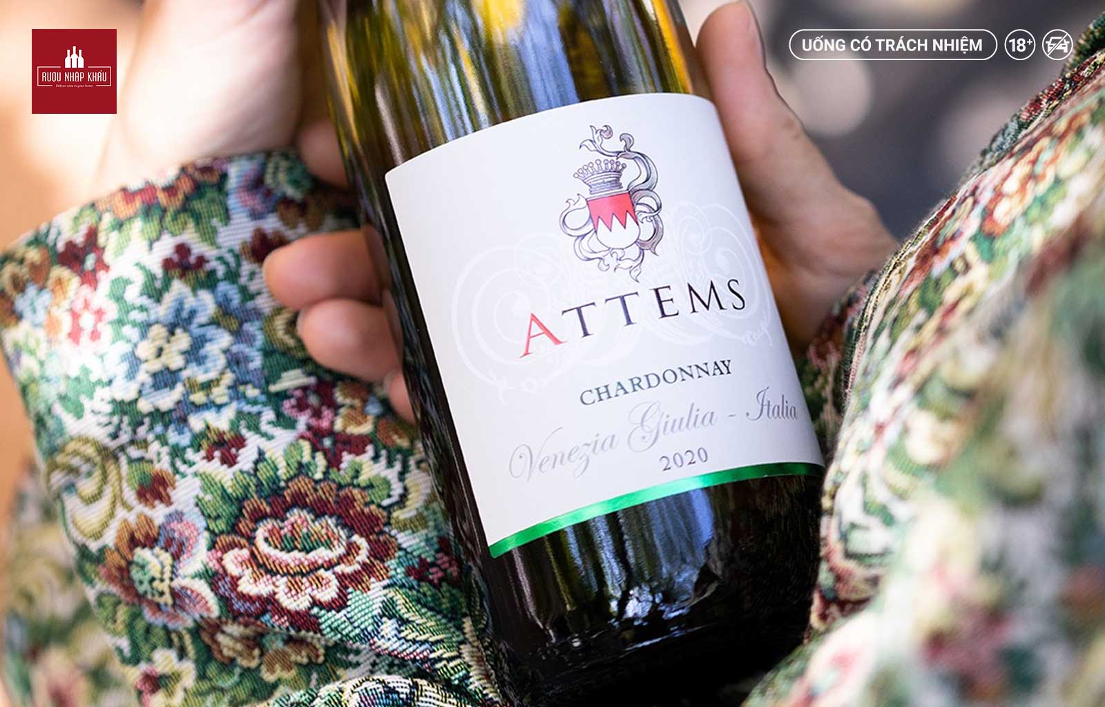 Top 5 dòng rượu vang Ý ngon, giá tốt cho tiệc tại nhà 3 - Attems Chardonnay